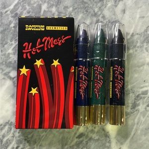 New Rockins Cosmetics Three Some Glitter Eye Pen Set